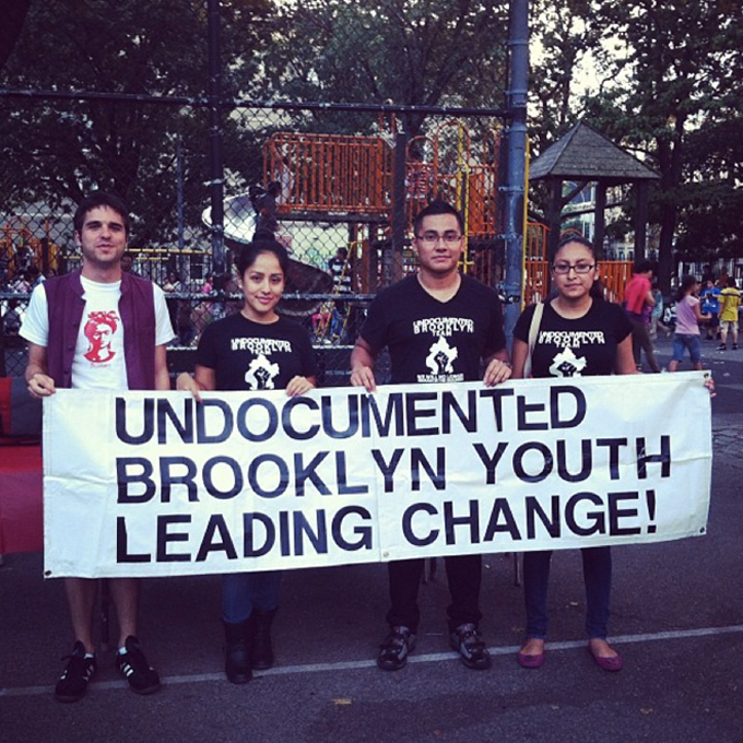 Undocumented Brooklyn youth organizing at the "Beyond the Block" party. Photo by Ty Ushka, 2012.