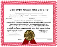 Genetic Code Copyright Certificate