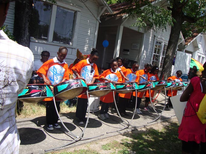 Children play marimbas at Project Row Houses. Photo courtesy Project Row Houses.