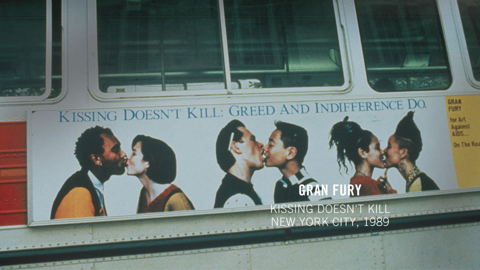 gran fury, kissing doesn’t kill: greed and indifference do, nyc 1989